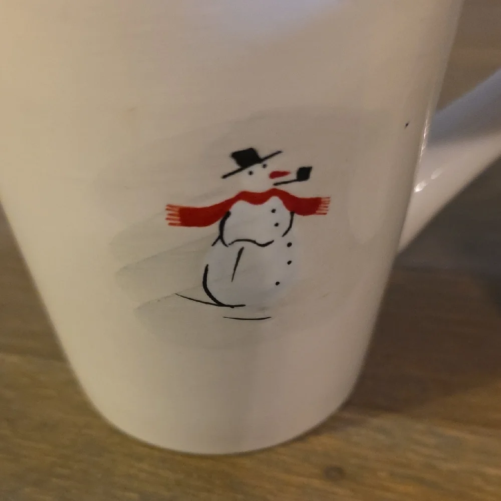 Williams Sonoma Festive Snowman Mugs - Set Of 3. Winter